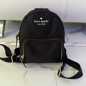 Kate Spade Black Backpack with Gold Accents